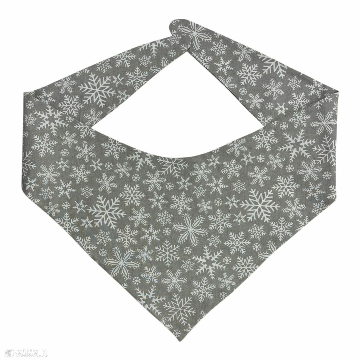 Stylowa bandana dla psa XL - zimowe śnieżynki z 100% bawełny