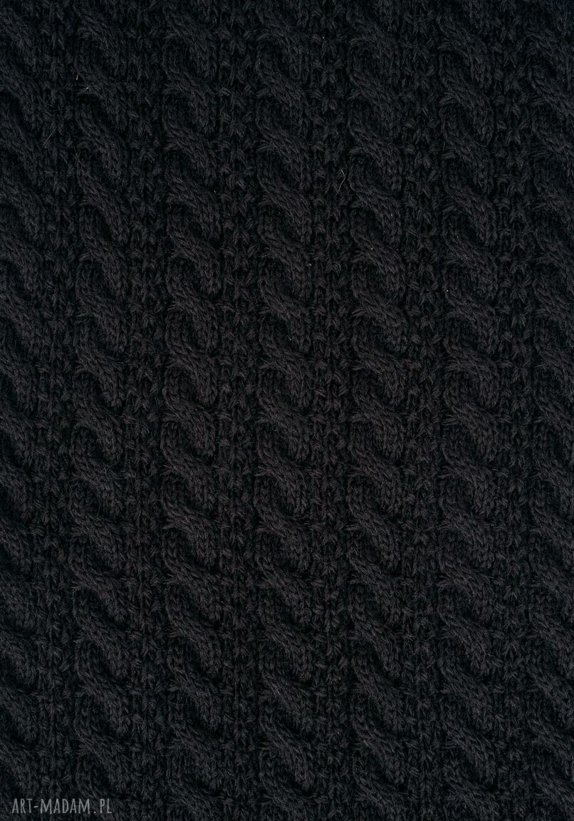 Stylowy warkoczowy komin damski SZ003 czarny