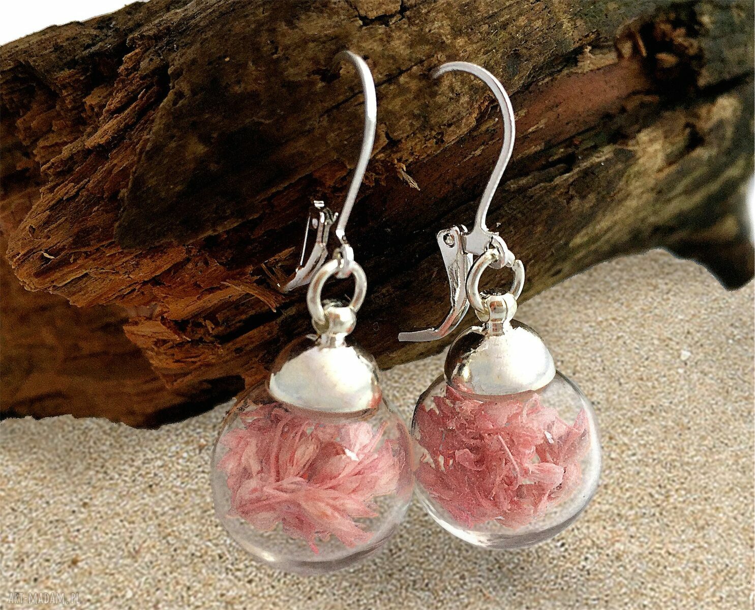 zegarki: Subtelny róż Zegarek/bransoletka na skórzanym pasku ręcznie robione