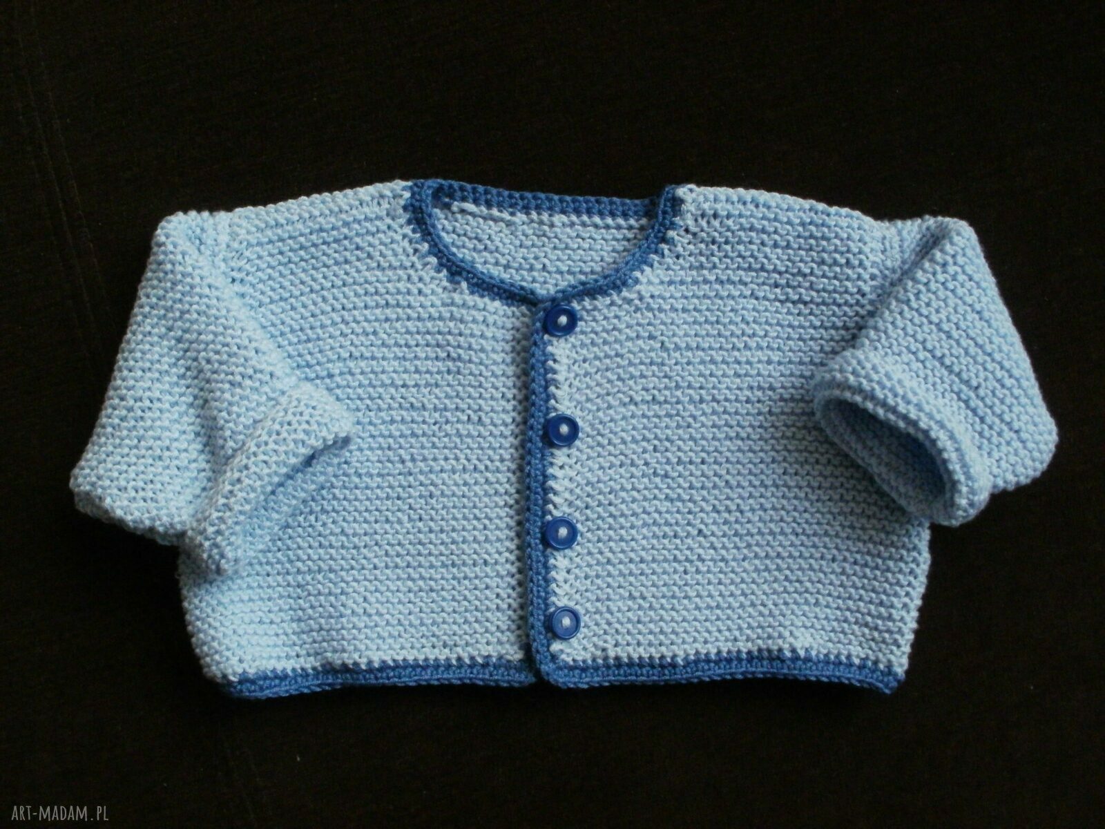 Handmade komplet dla dziewczynki: sukieneczka z bawełny 74/80 “Dżinsowe kwiatki” + sweterek