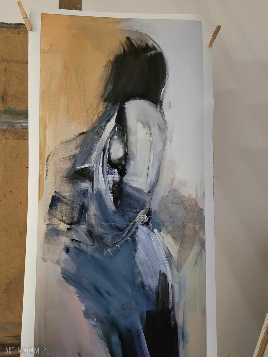 Sukienka - obraz kobiety 100x60 cm w technice fine art