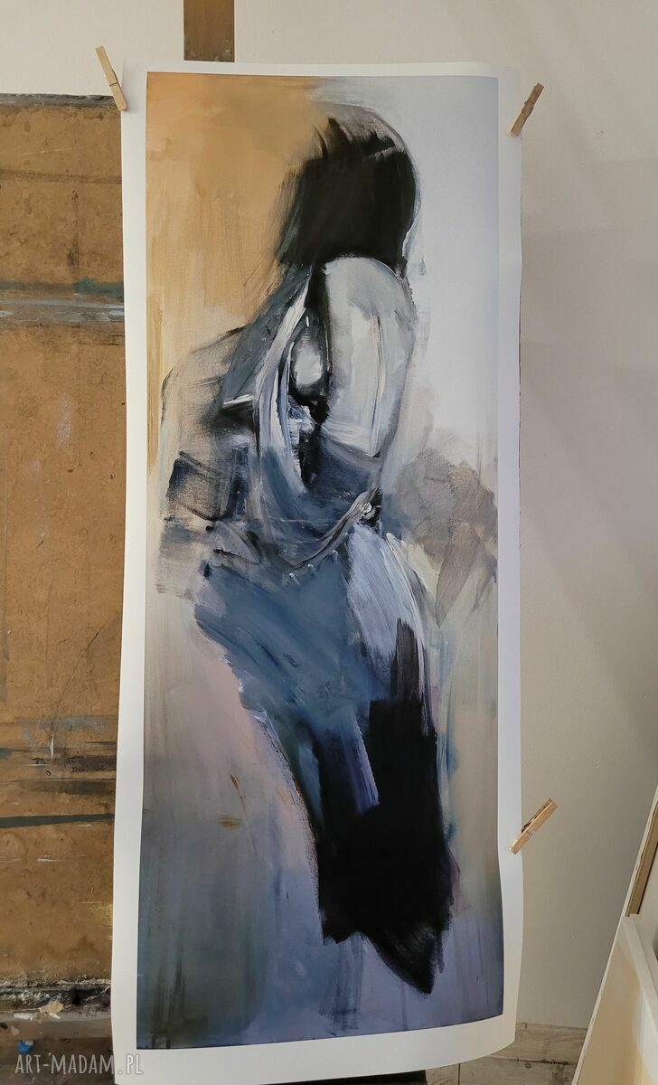 Sukienka - obraz kobiety 100x60 cm w technice fine art