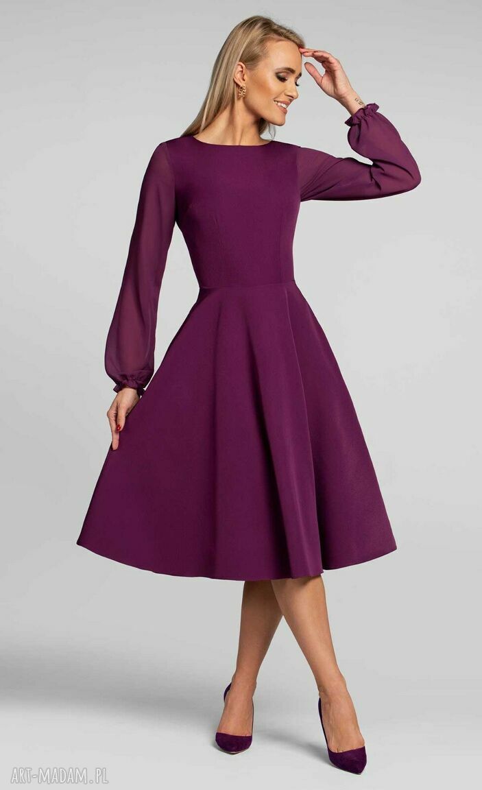 Sukienka ANIELA Total Midi Burgund hand made