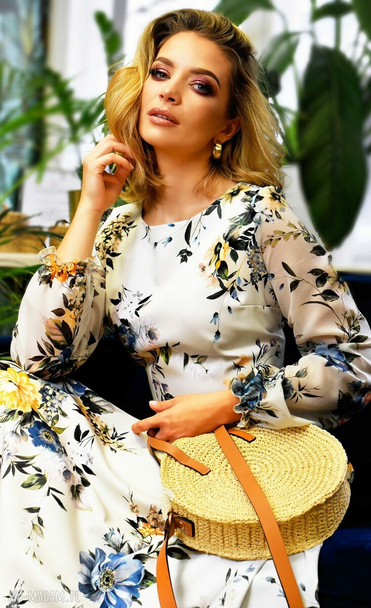 Sukienka ANIELA Total Midi Gardenia Ręcznie zrobione