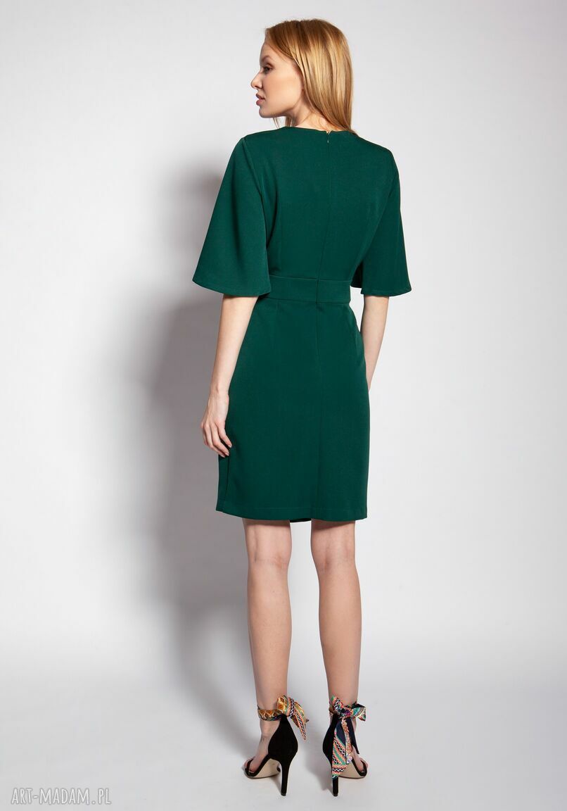 Dopasowana zielona sukienka mini na wesele - LANTI urban fashion