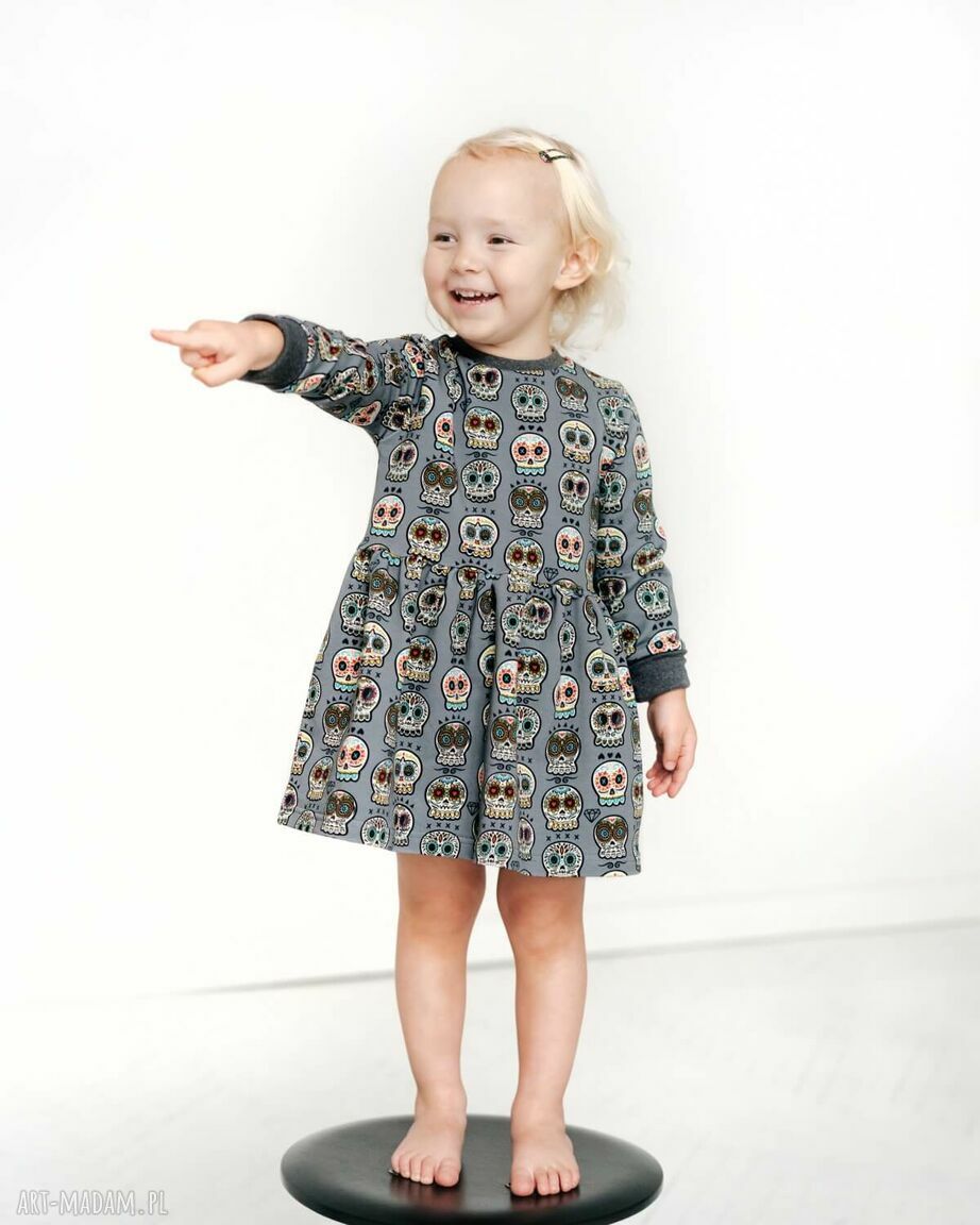 sukienka dresowa czachy etno - HandMade ubranka dla dziecka ღ 