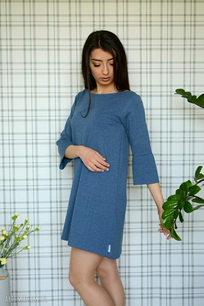 Sukienka hippi S/M L/XL jeansowa (eko)