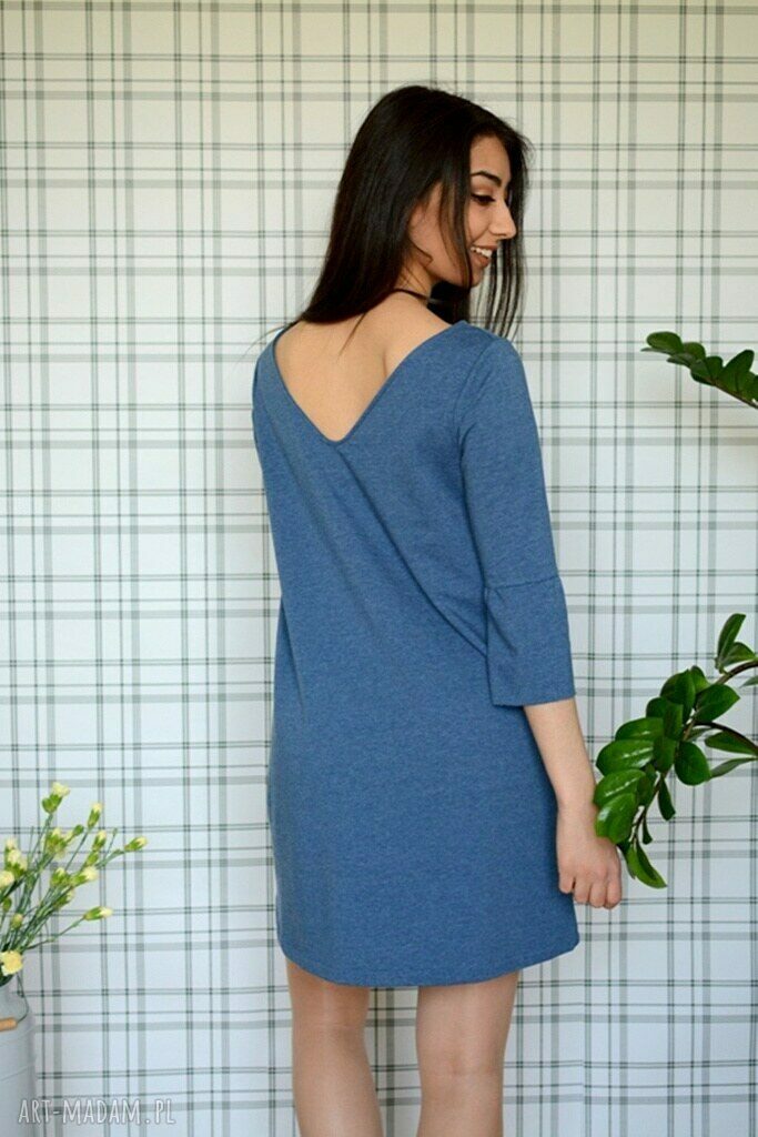 Sukienka hippi S/M L/XL jeansowa (eko)