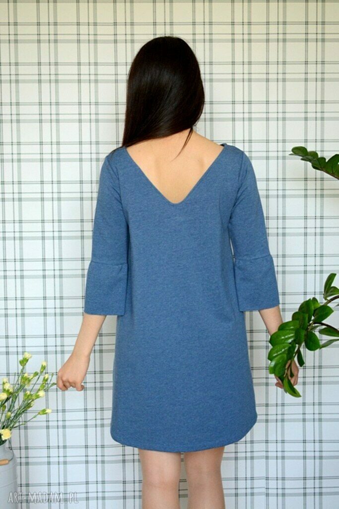 Sukienka hippi S/M L/XL jeansowa (eko)