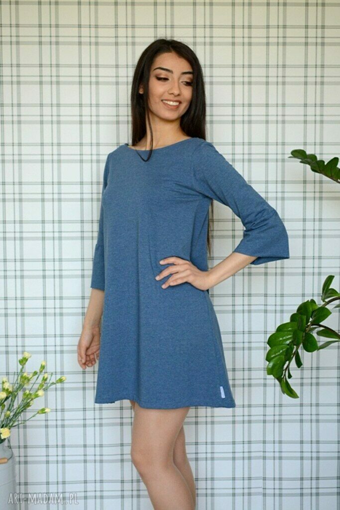 Sukienka hippi S/M L/XL jeansowa (eko)