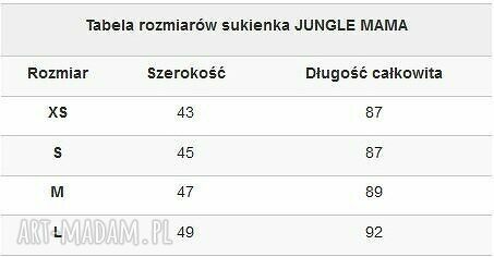 Sukienka JUNGLE mama w liście - odcięta w talii, rozkloszowana na co dzień i na lato