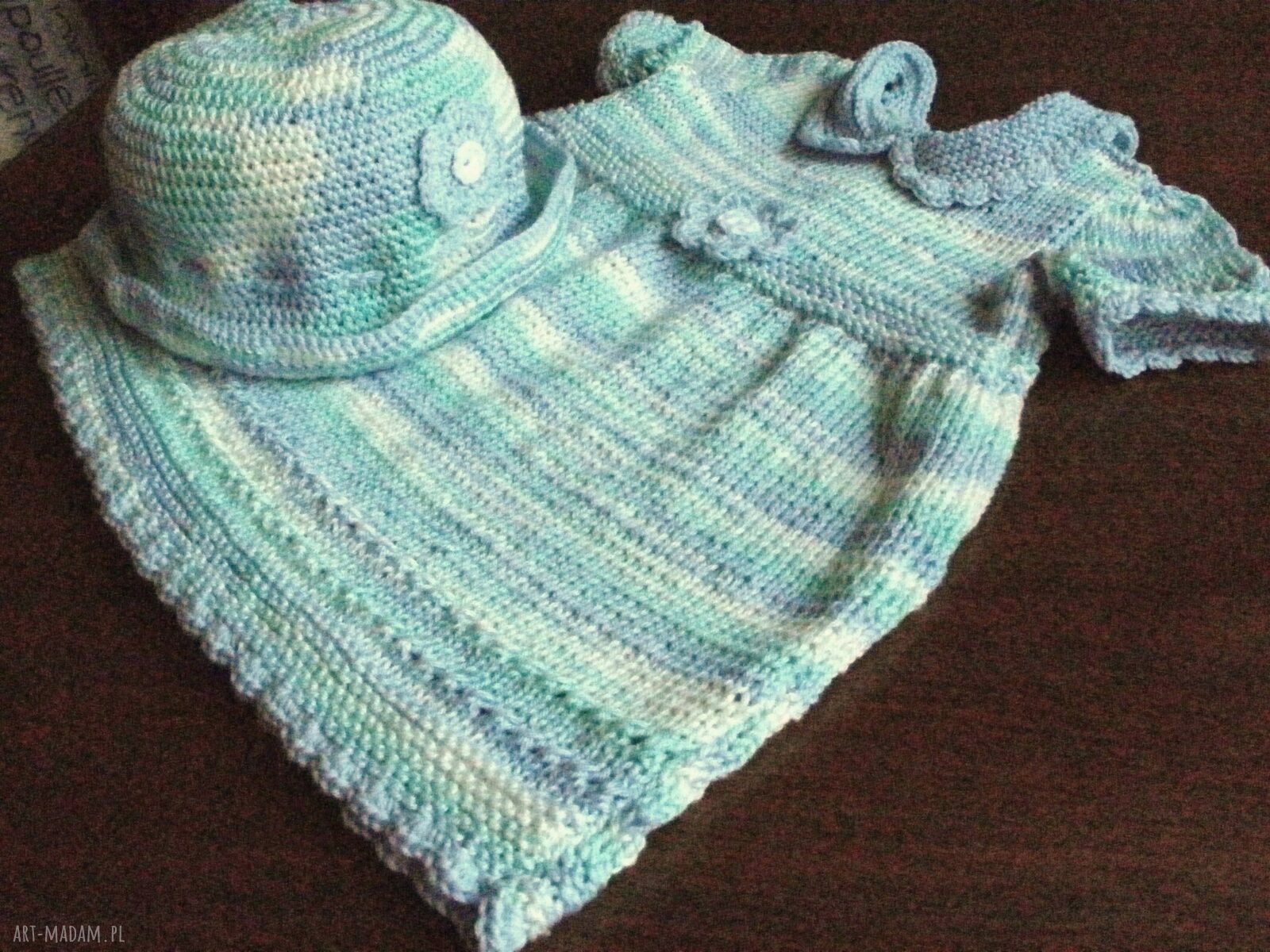 Sukienka, kapelusz i torebeczka w komplecie - handmade (74/80)