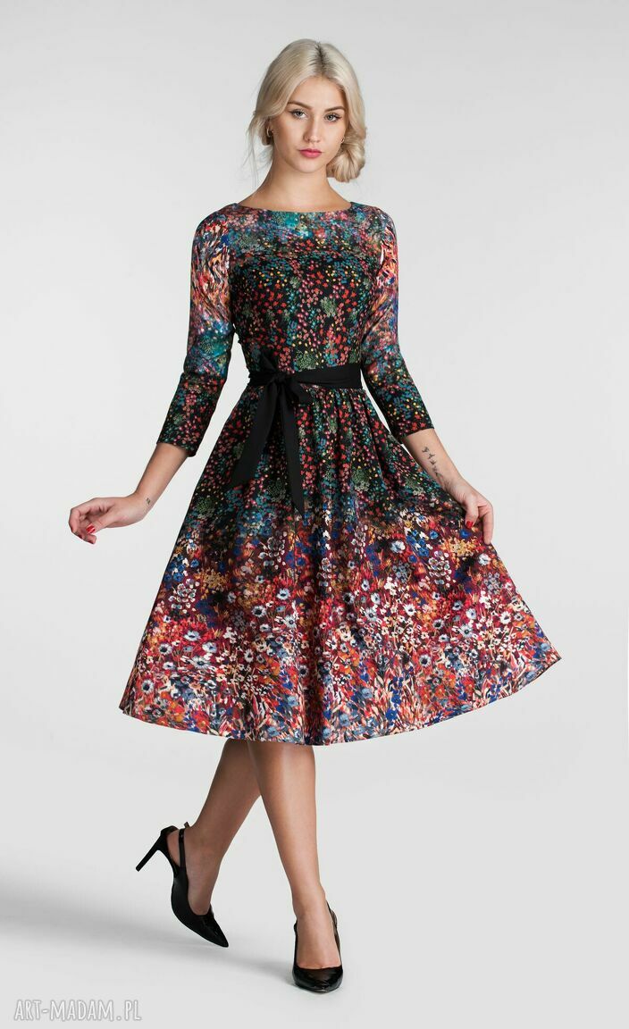 Sukienka MARIE 3/4 Midi Celestia handmade