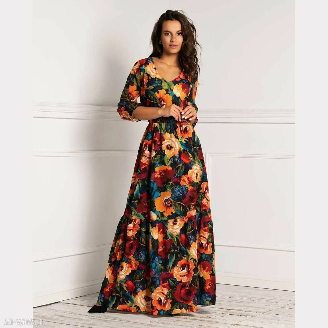 Sukienka maxi liv samara kwiaty kwiatowy print floral długa