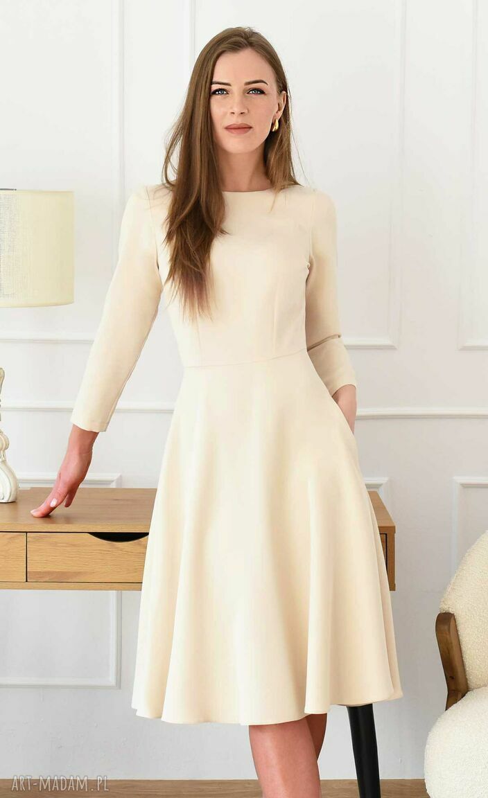 Sukienka Midi Total KLARA 7/8 (Vanillia) Handmade