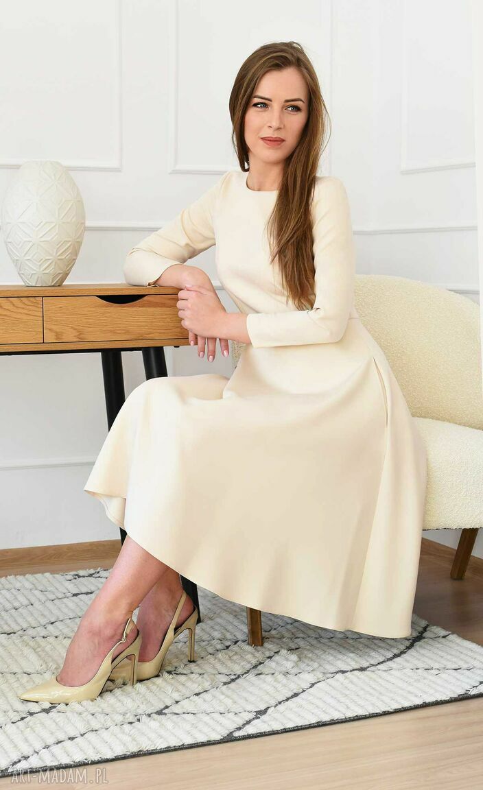 Sukienka Midi Total KLARA 7/8 (Vanillia) Handmade