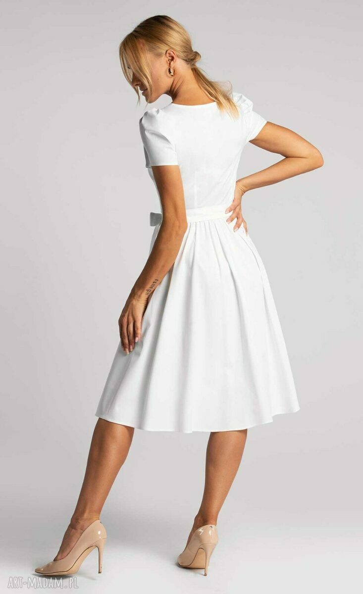 Sukienka CANDICE Midi Biel Handmade