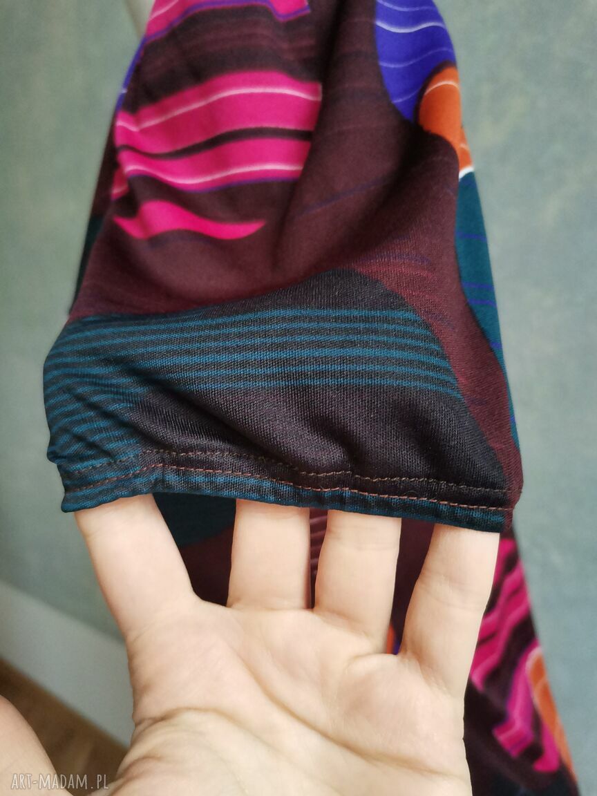 Sukienka boho folk z guzikami i kolorowym printem - 88 cm, bez powtórek