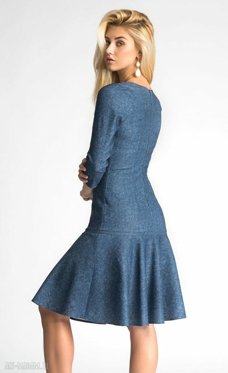 Sukienka PRINCESS Midi Denim ręcznie wykonane