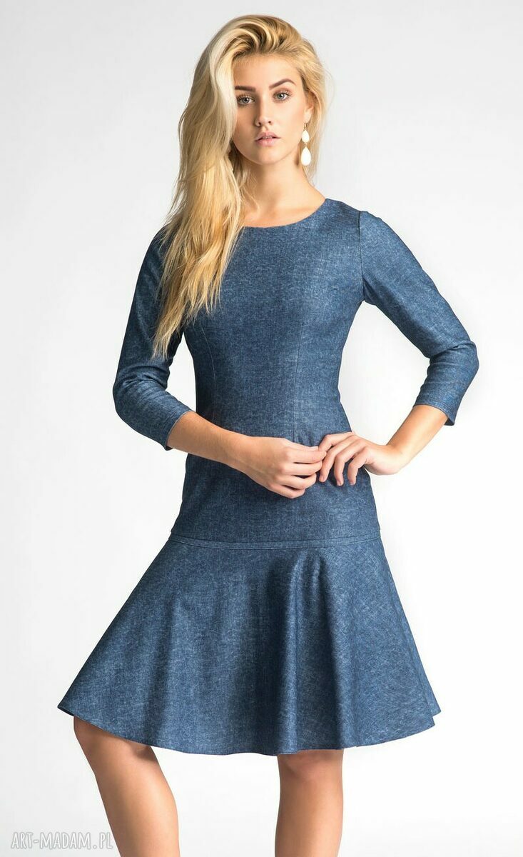 Sukienka PRINCESS Midi Denim ręcznie wykonane