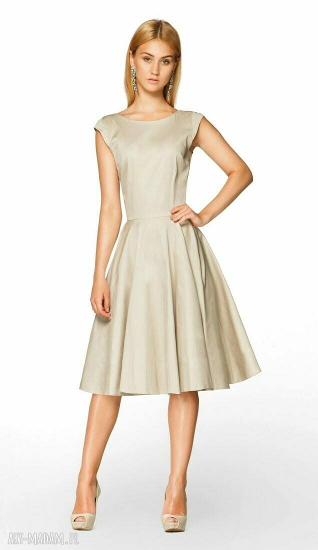Sukienka SCARLETT Midi Beż Hand Made