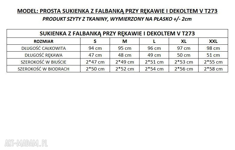 Granatowa sukienka z falbanką przy rękawie i dekoltem V - prosta