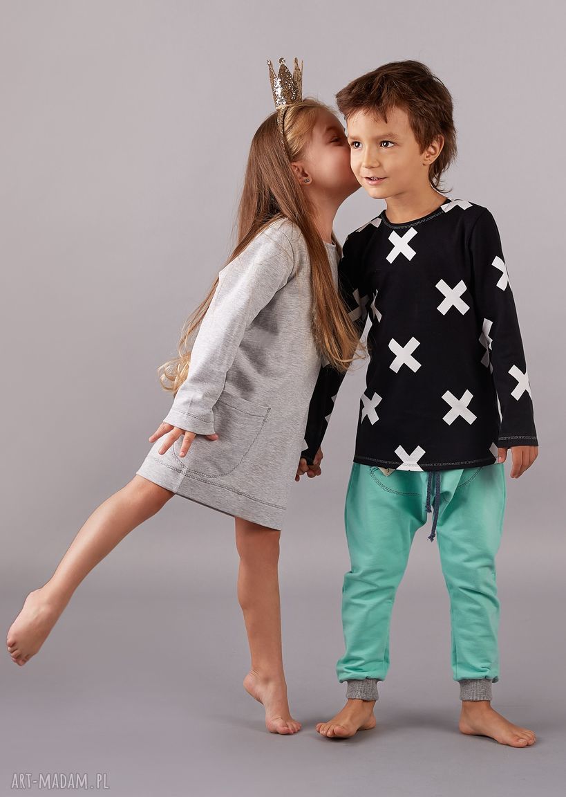 Sukienka z kieszeniami MOON - szara, handmade Cudi KIDS