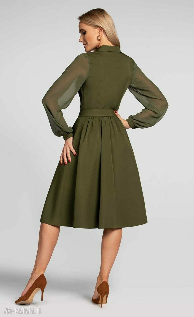 SUKIENKA REGINA MIDI KHAKI ręcznie robione