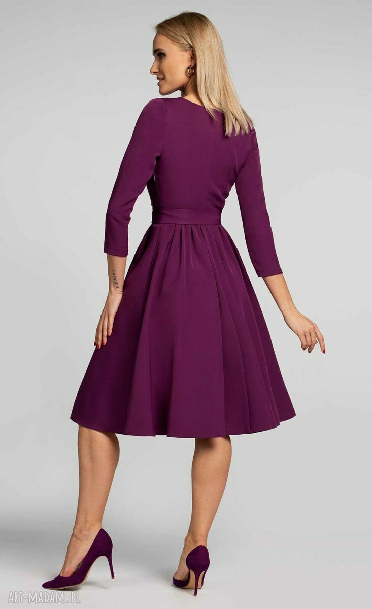 Sukienka MARIE 3/4 Midi Burgund hand made