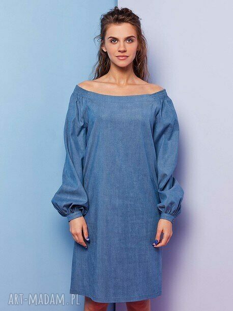 Sukienka z neoprenu midi - elegancka oversize