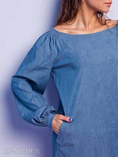 Sukienka z neoprenu midi - elegancka oversize