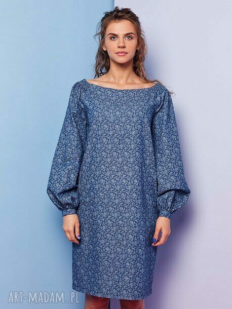Sukienka z neoprenu midi - elegancka oversize