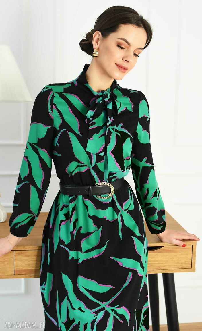 sukienki: Wiskozowa Sukienka Midi Total LAUREN (Vesper Zieleń) handmade