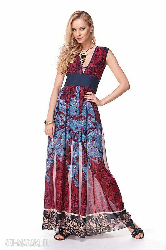 Sukienka Zuri - maxi etno boho-orient z włoskiego szyfonu