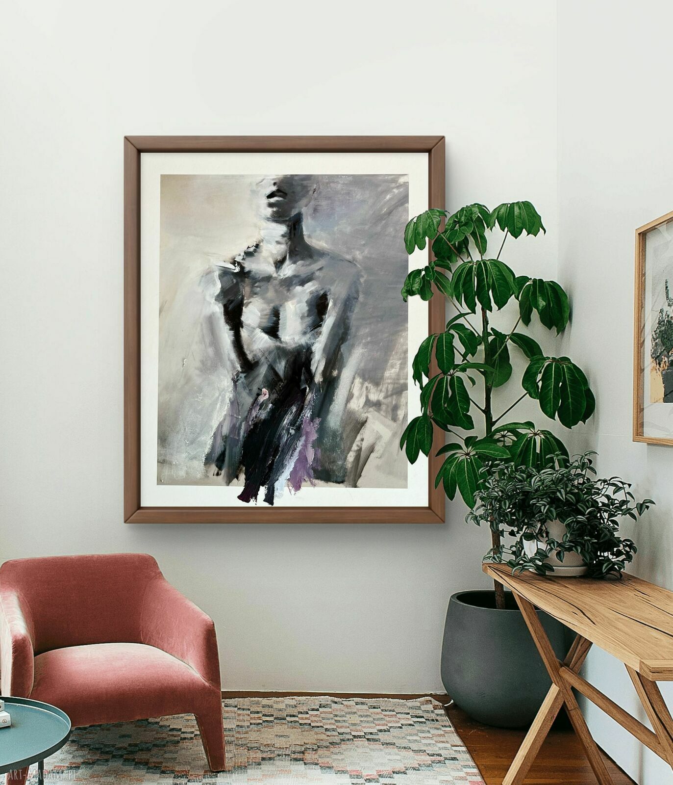 Suknia - zmysłowa grafika kobieca 100x70