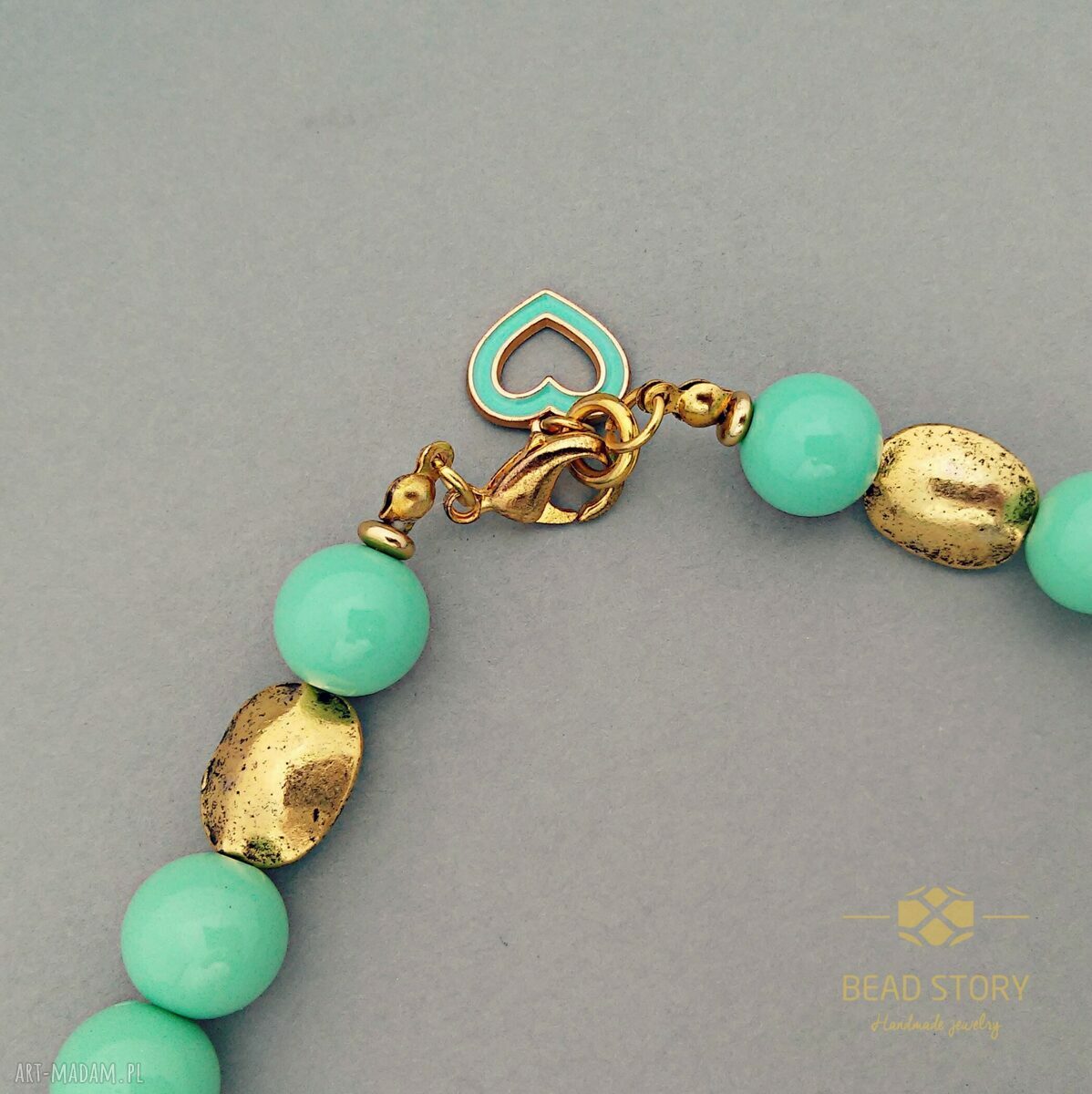 Summer fiesta 2 - turkusowy naszyjnik handmade z korali akrylowych