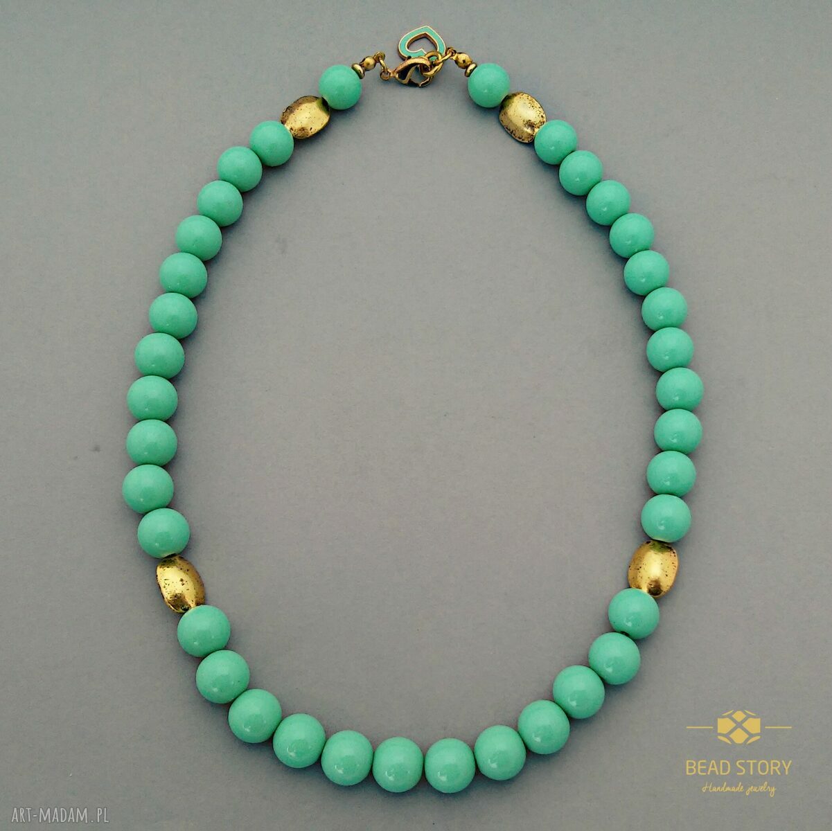 Summer fiesta 2 - turkusowy naszyjnik handmade z korali akrylowych