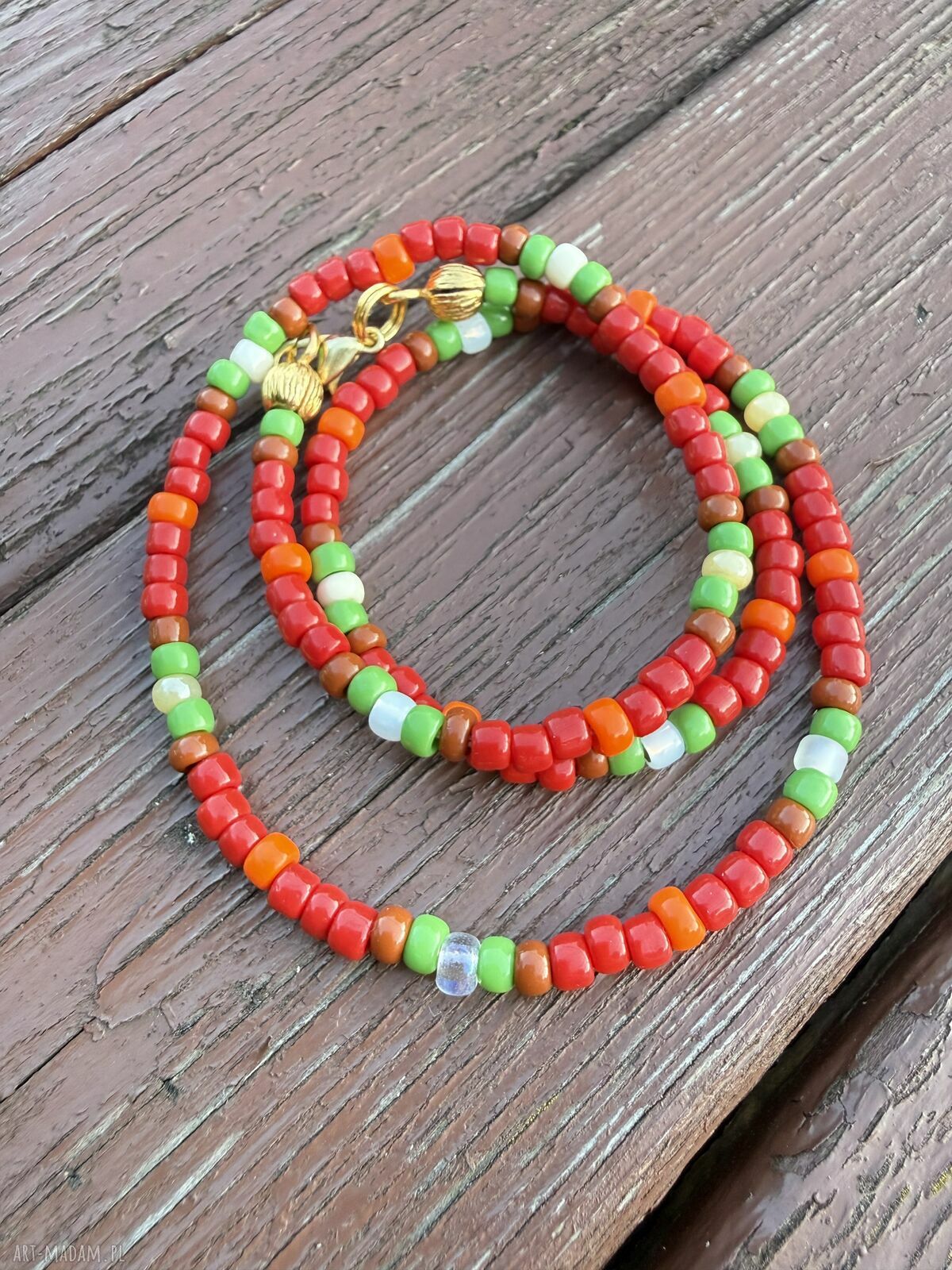 Ręcznie robiony naszyjnik Boho Summer Vibe z drobnymi koralikami