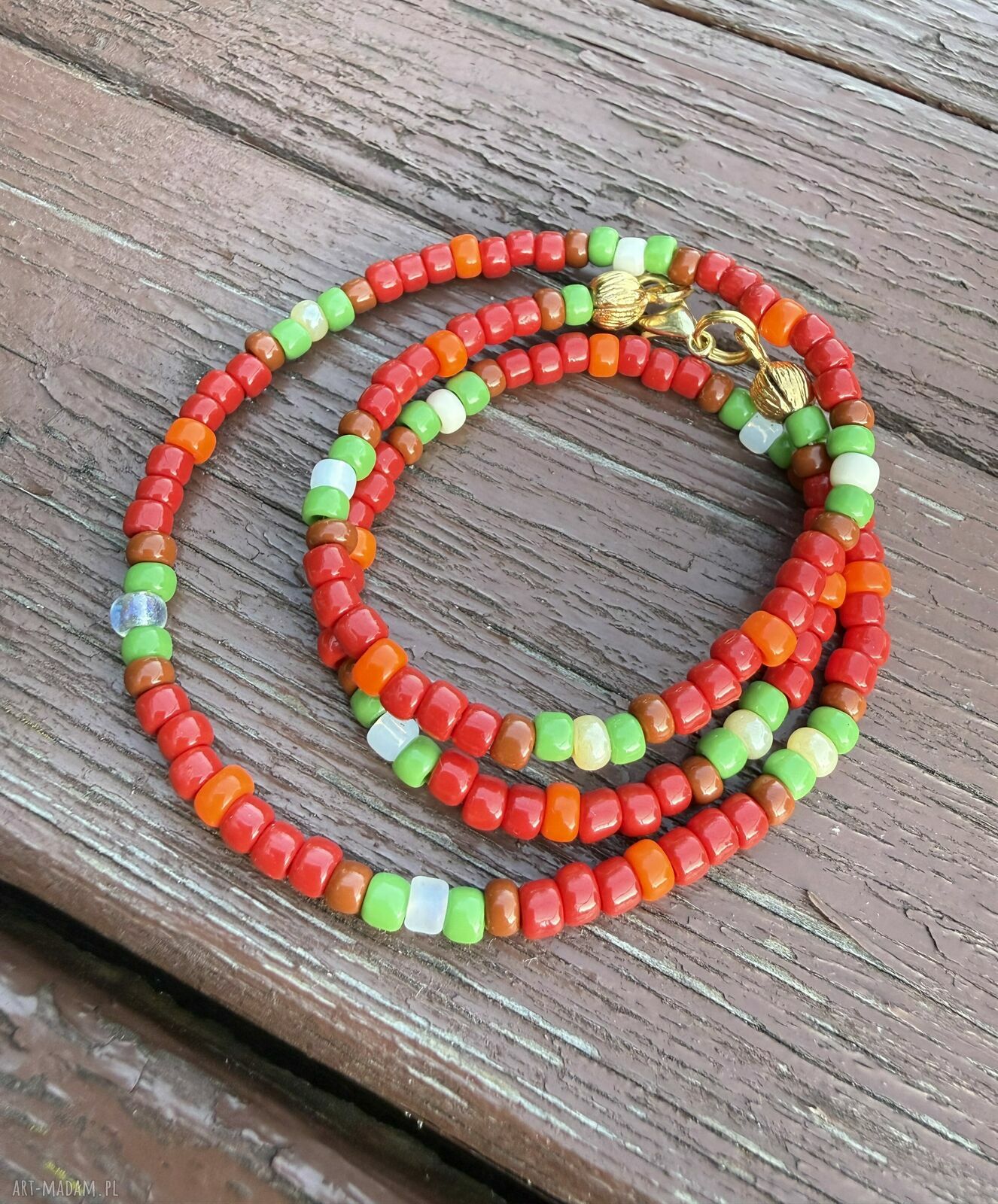 Ręcznie robiony naszyjnik Boho Summer Vibe z drobnymi koralikami
