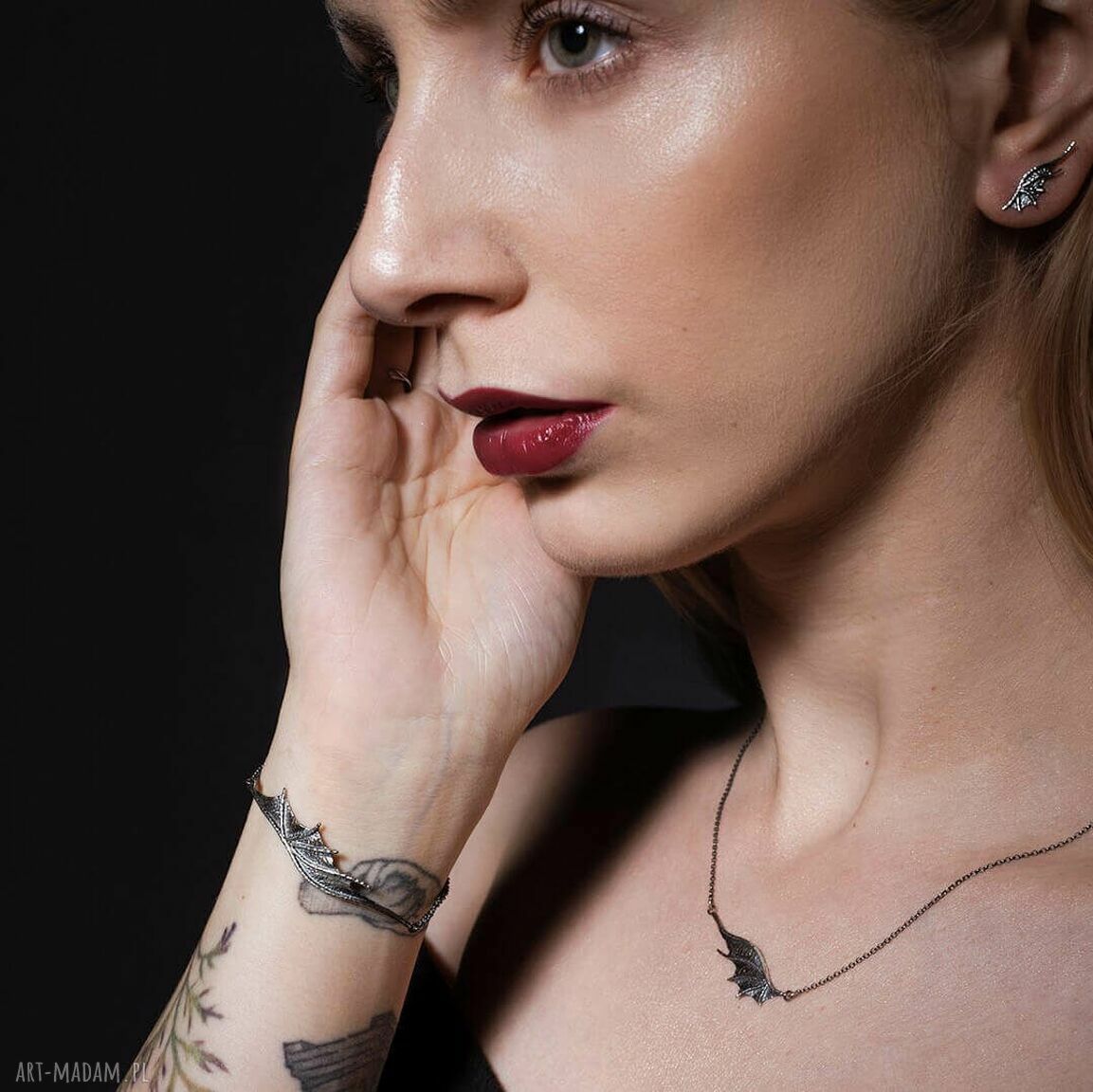 Surowa bransoletka ze srebra 925 - Smocze Skrzydło