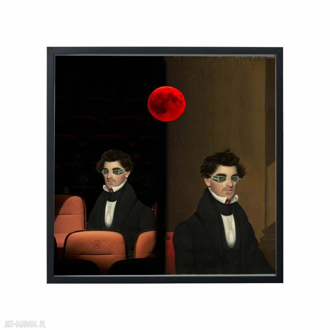 Grafika surrealistyczna Wampir - wyrazista dekoracja ścienna 50x50 cm