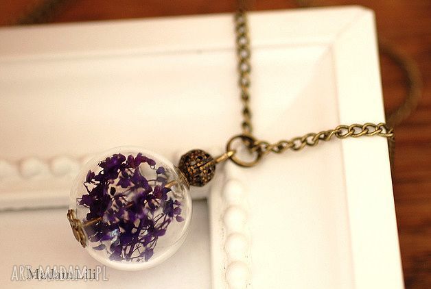 naszyjniki: Radość lata III Naszyjnik z prawdziwym kwiatem Hand Made