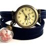 handmade zegarki subtelny róż zegarek/bransoletka na skórzanym pasku