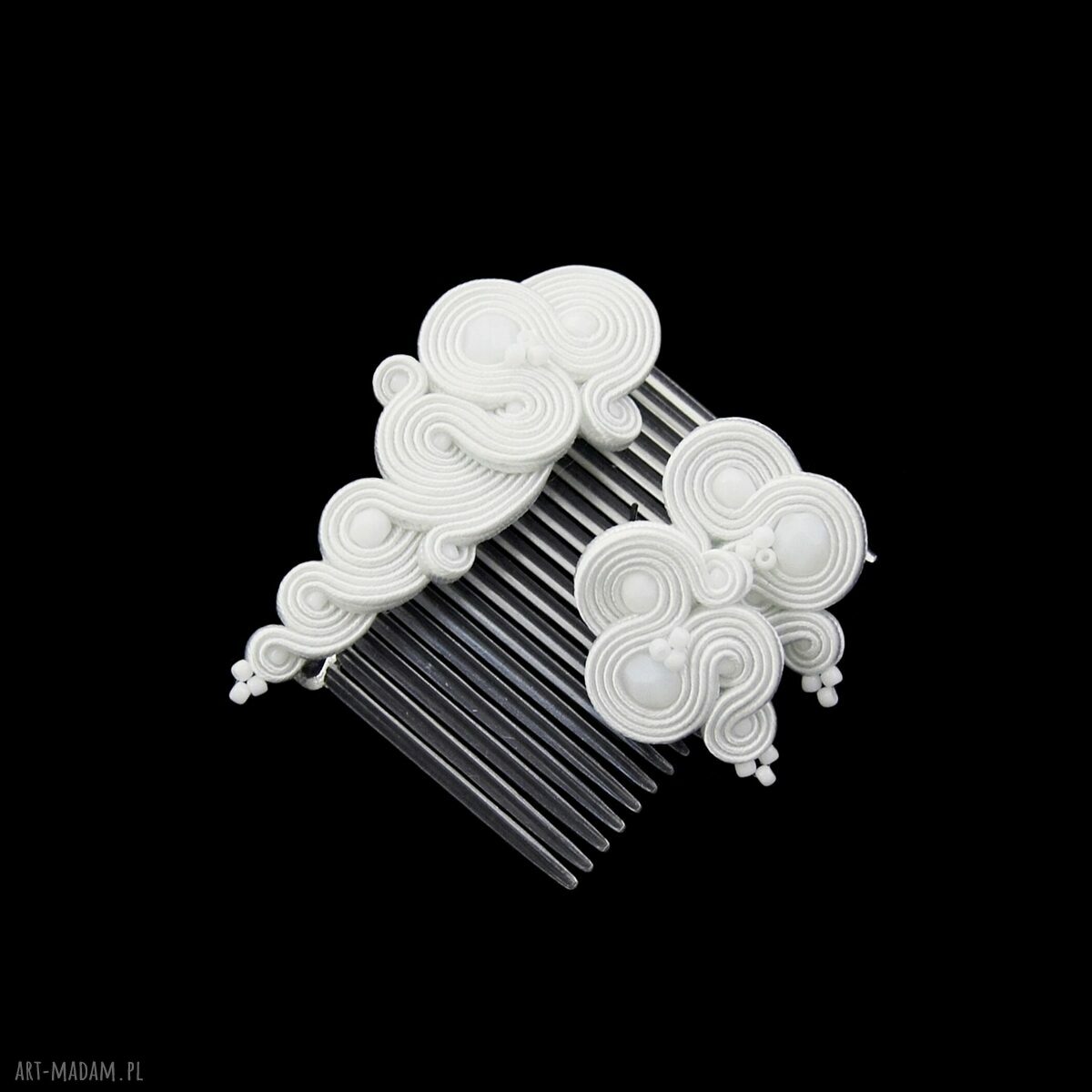 Komplet soutache midiro white sutasz zestaw ślubny delikatny biel