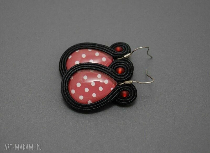 Kolczyki sutasz wesołe kropki Si Su - haft soutache z kaboszonem
