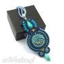 handmade turkusowo granatowy wisior soutache