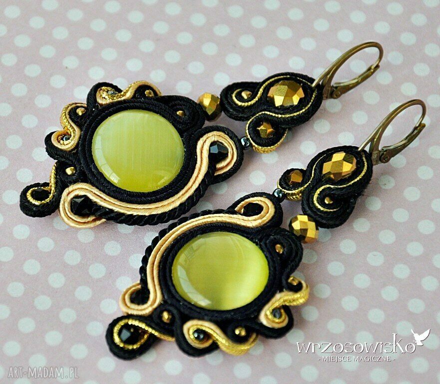 Złoto i czerń REZERWACJA Hand Made