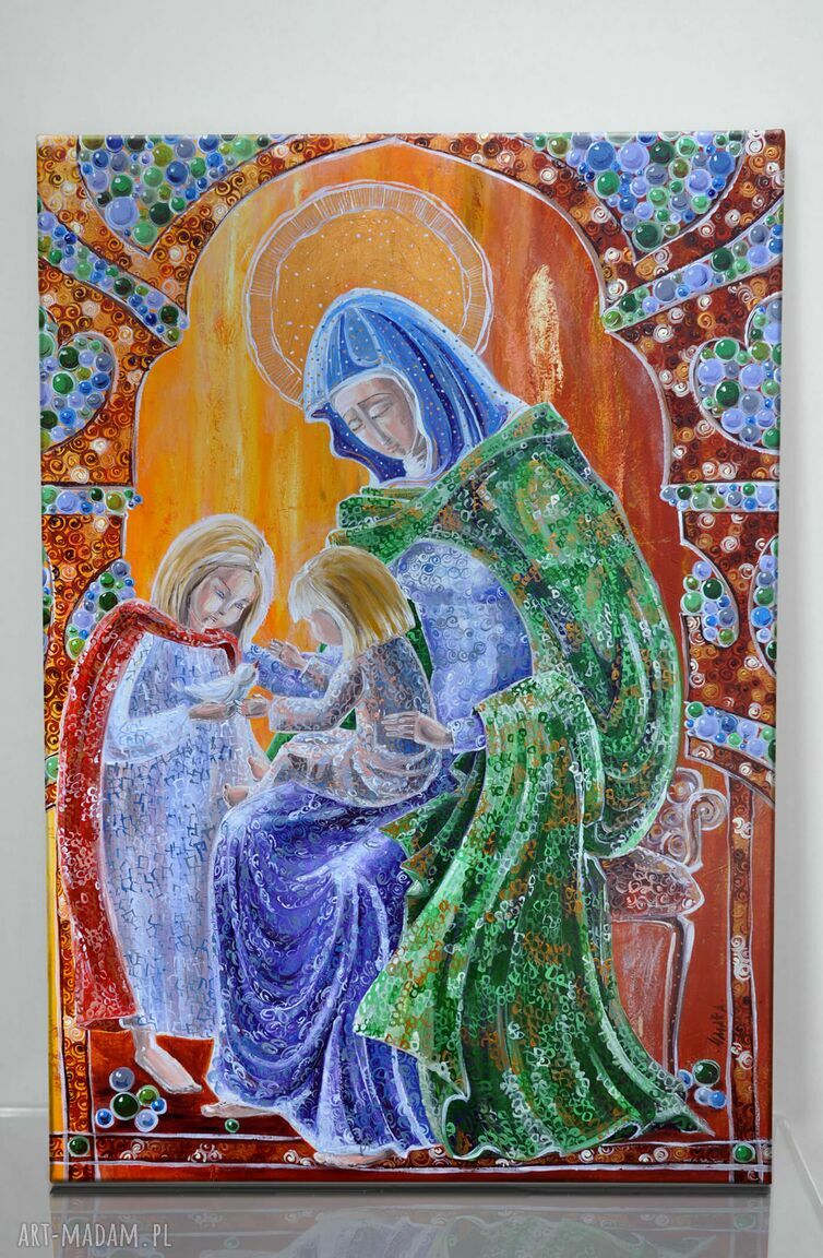 Św. Jadwiga i dzieci - obraz giclee na płótnie Canvas