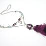 oryginalne naszyjniki srebro boho - purple -