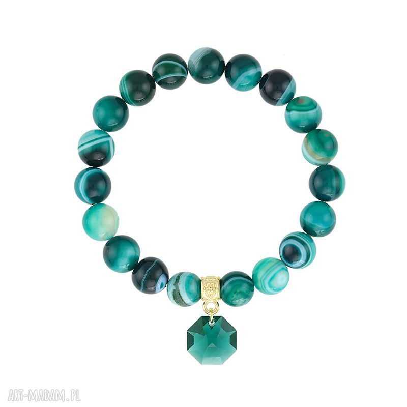 Bransoletka agatów earth energy agat pasiasty swarovski prezent